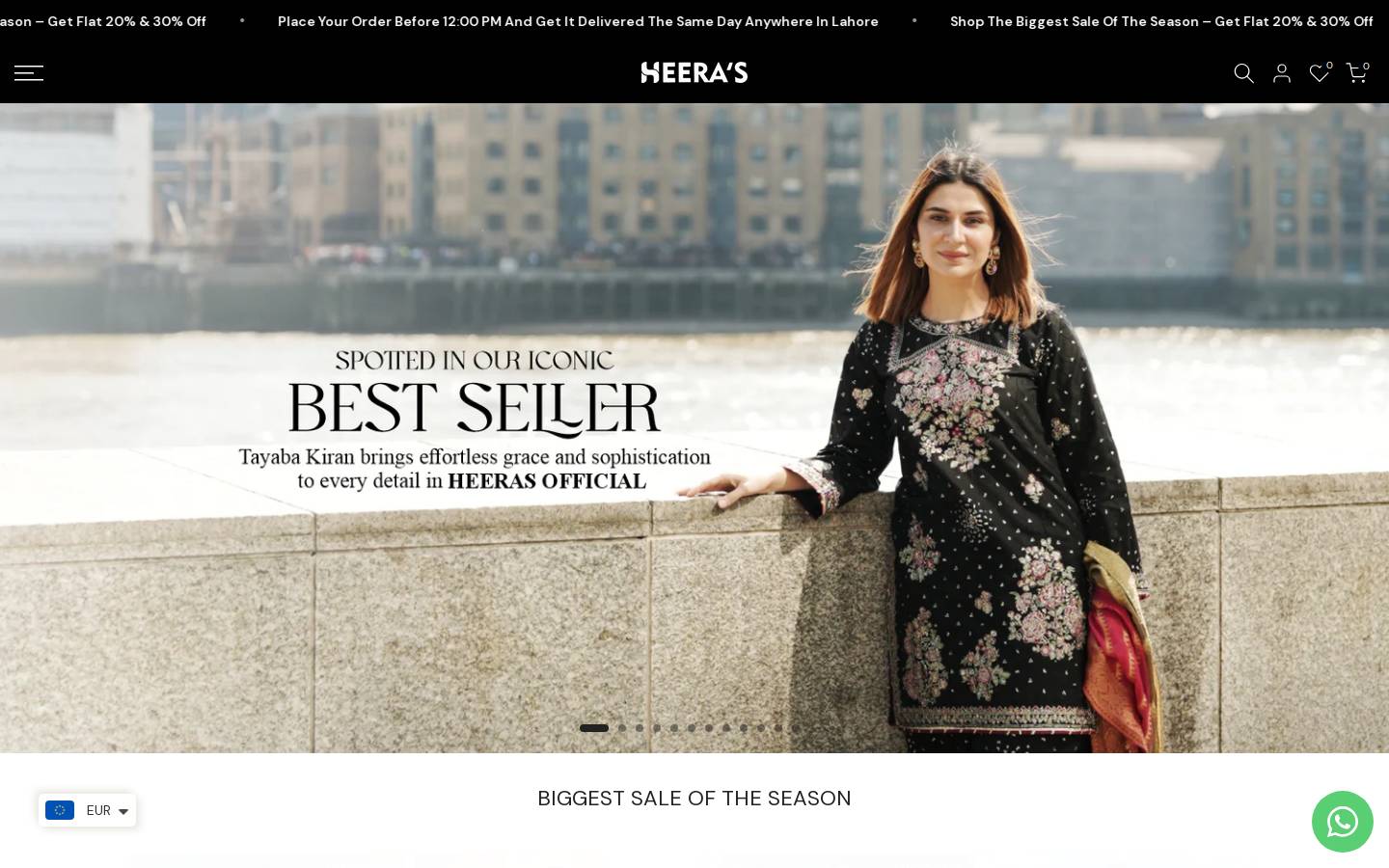 Heeras Official homepage screenshot