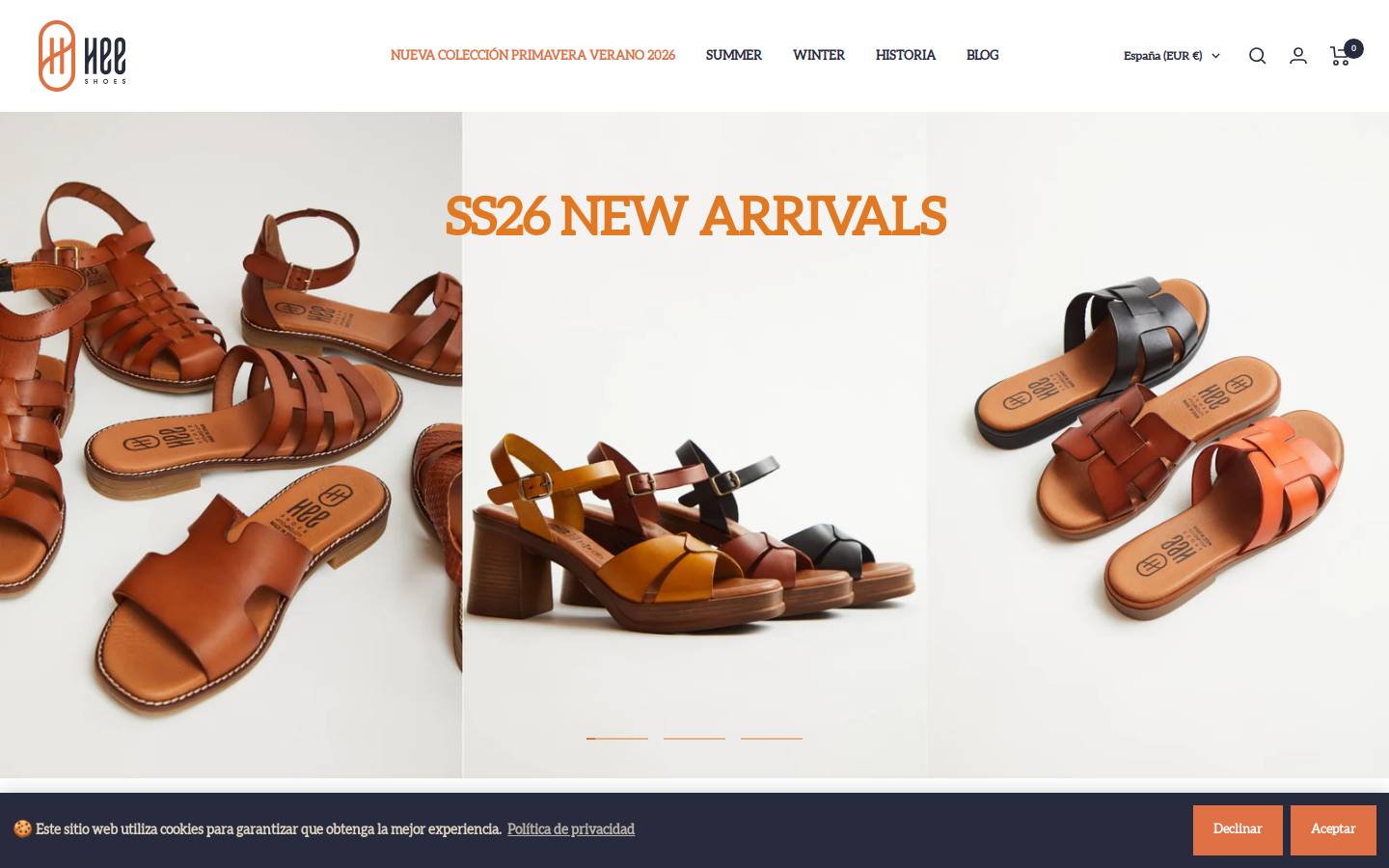 HEE SHOES homepage screenshot