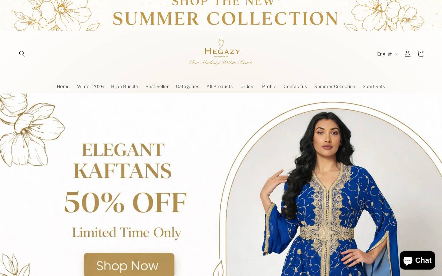 hegazyfashion.com homepage screenshot