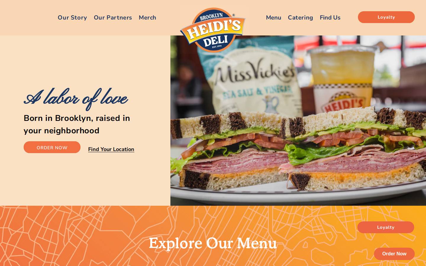 heidisbrooklyndeli.com homepage screenshot