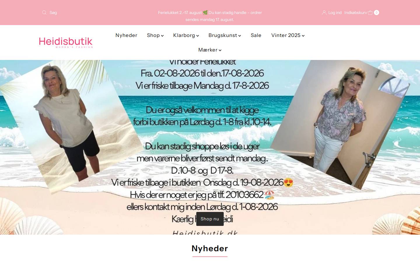 Heidisbutik homepage screenshot