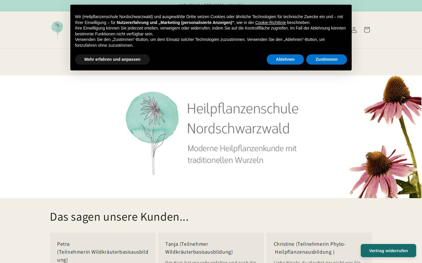 heilpflanzenschule-nordschwarzwald.de homepage screenshot
