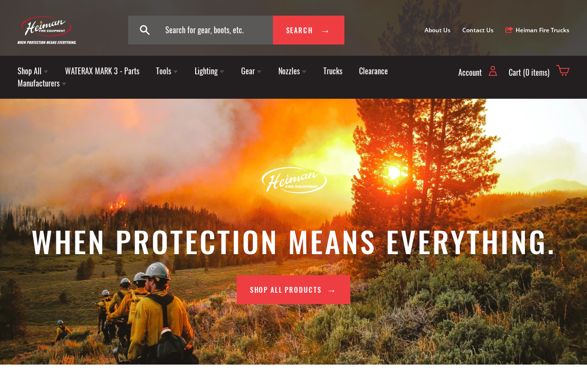 Heiman Fire Equipment homepage screenshot