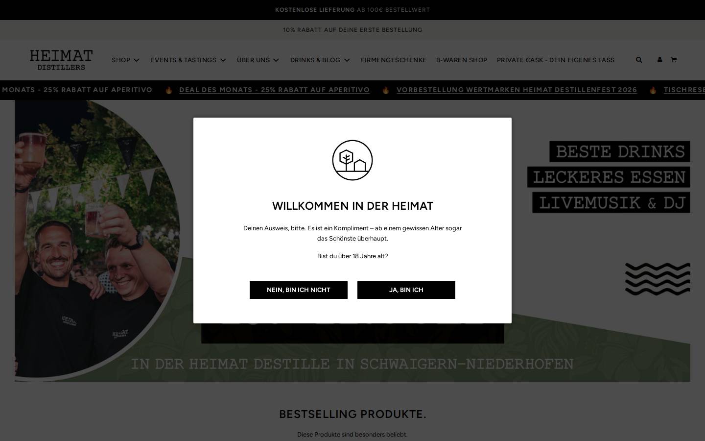 heimat-gin.de homepage screenshot