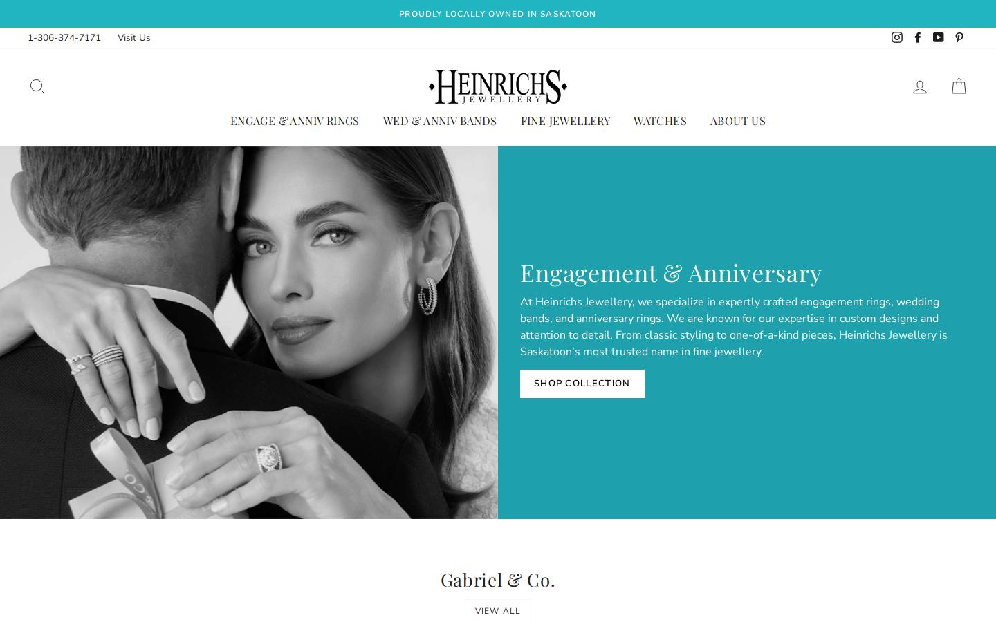 heinrichsjewellery.com homepage screenshot