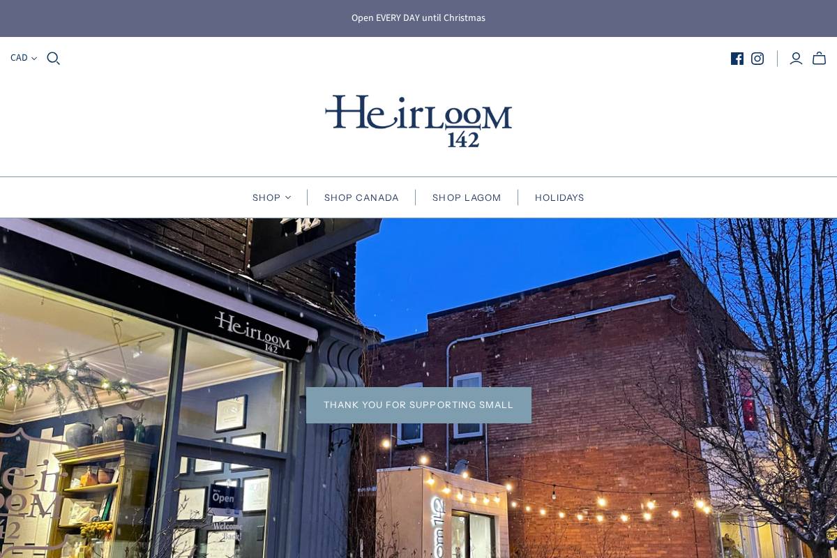 heirloom142.com homepage screenshot