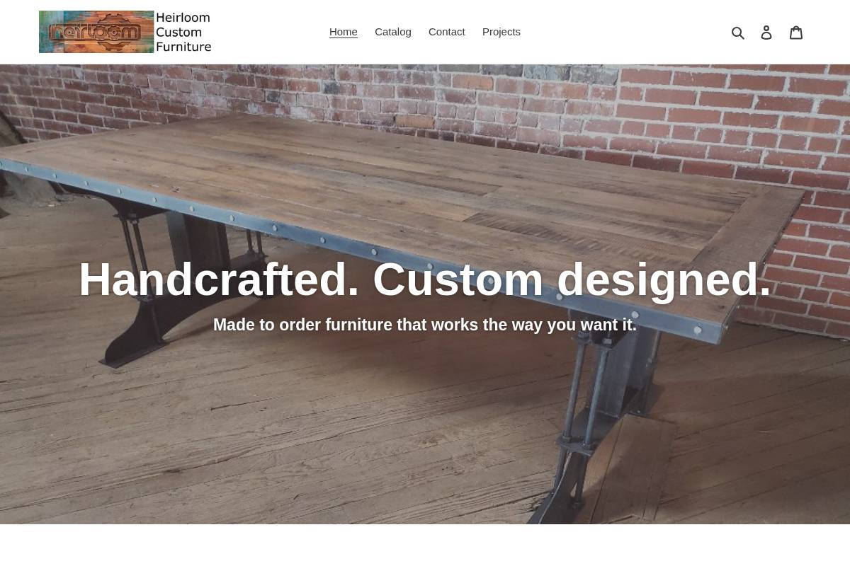 heirloomcustomfurniture.com homepage screenshot