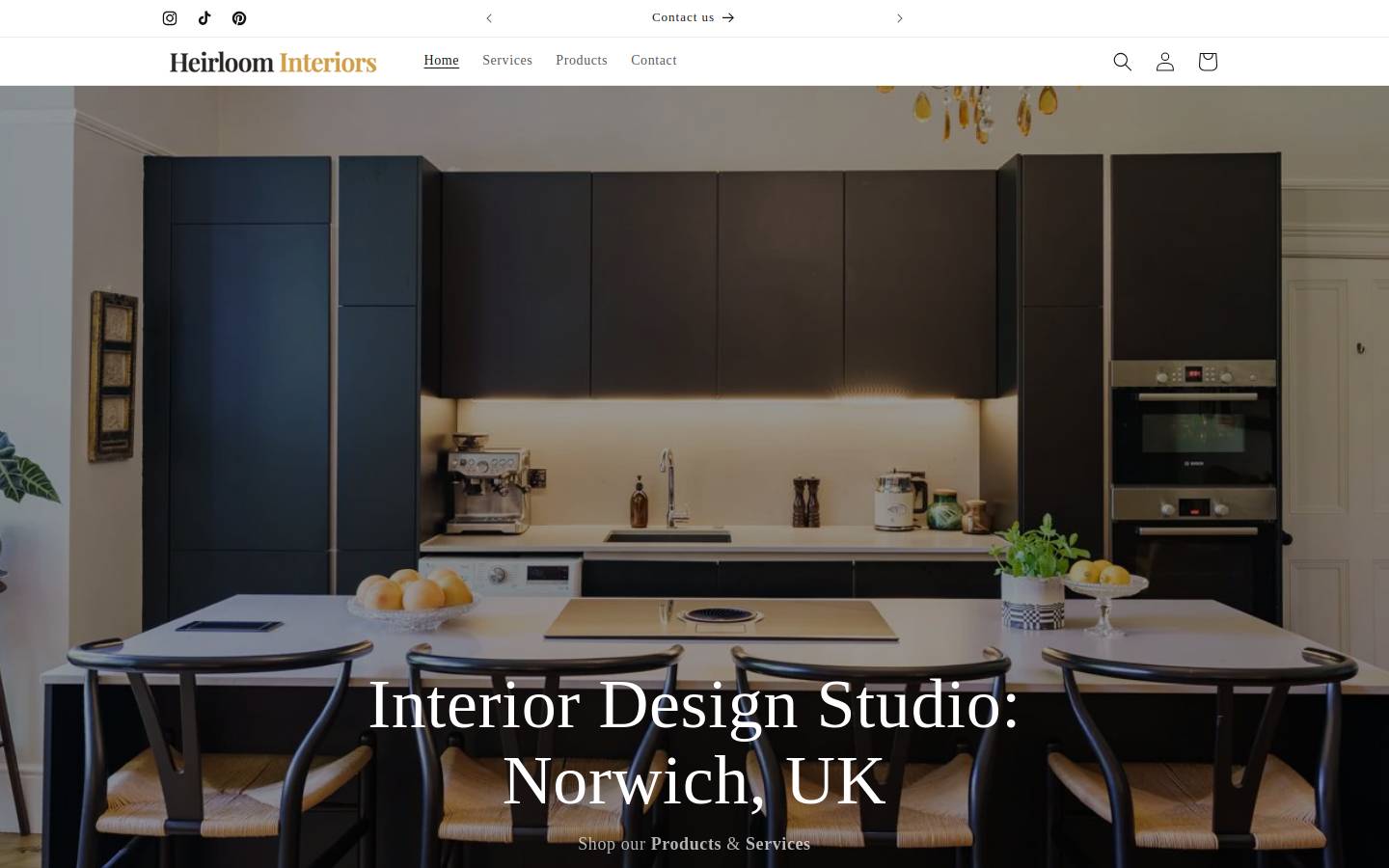 heirloominteriors.co.uk homepage screenshot