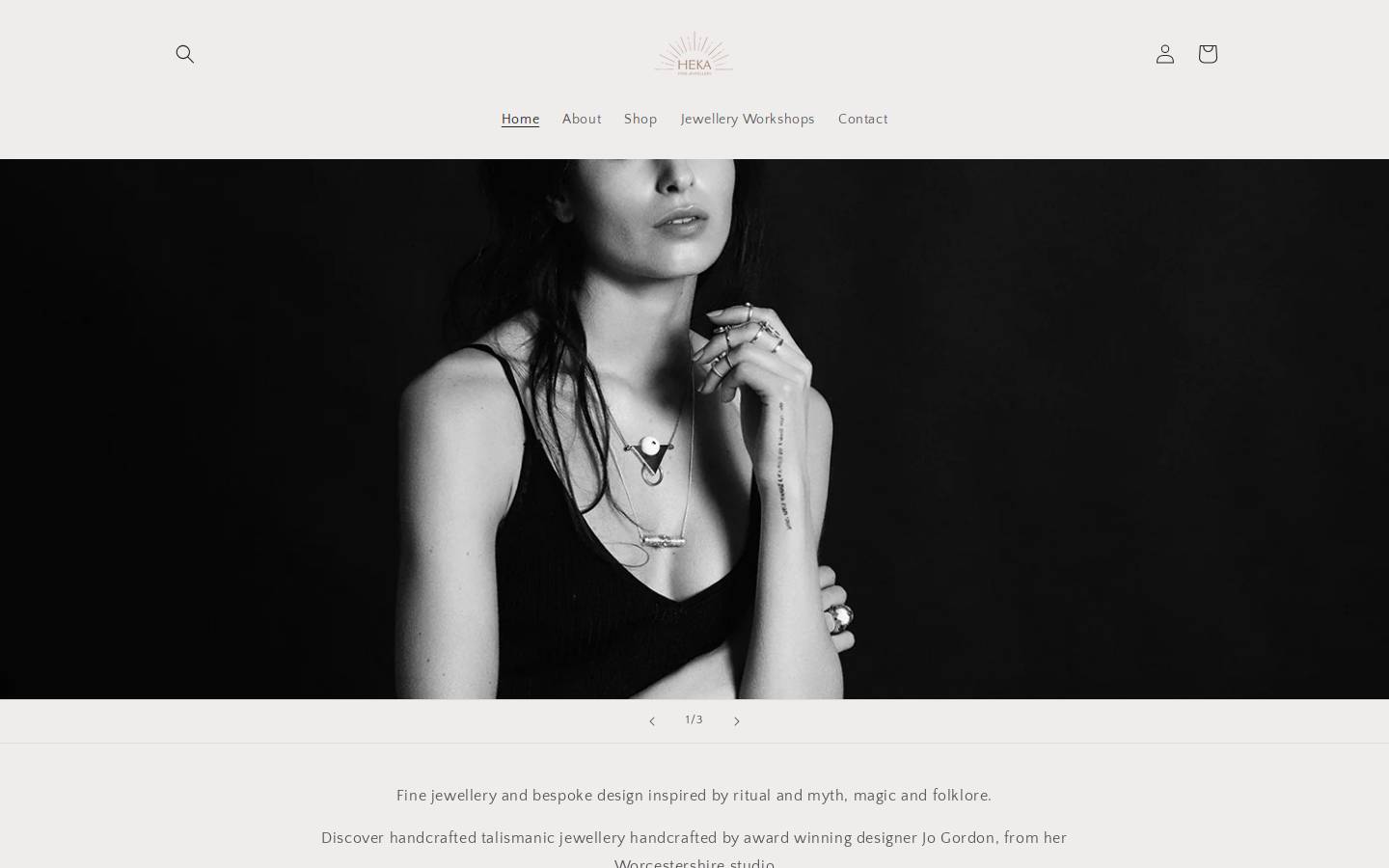 hekajewellery.com homepage screenshot