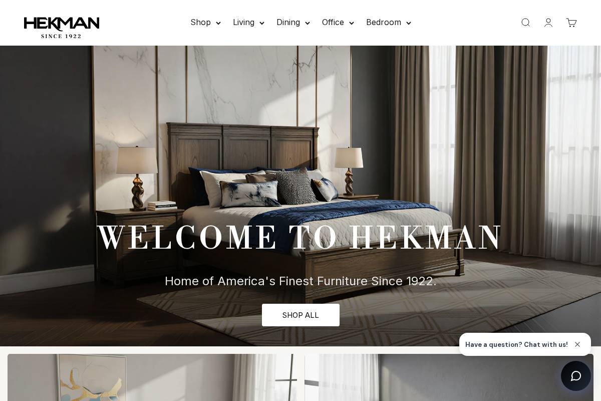 hekman.com homepage screenshot