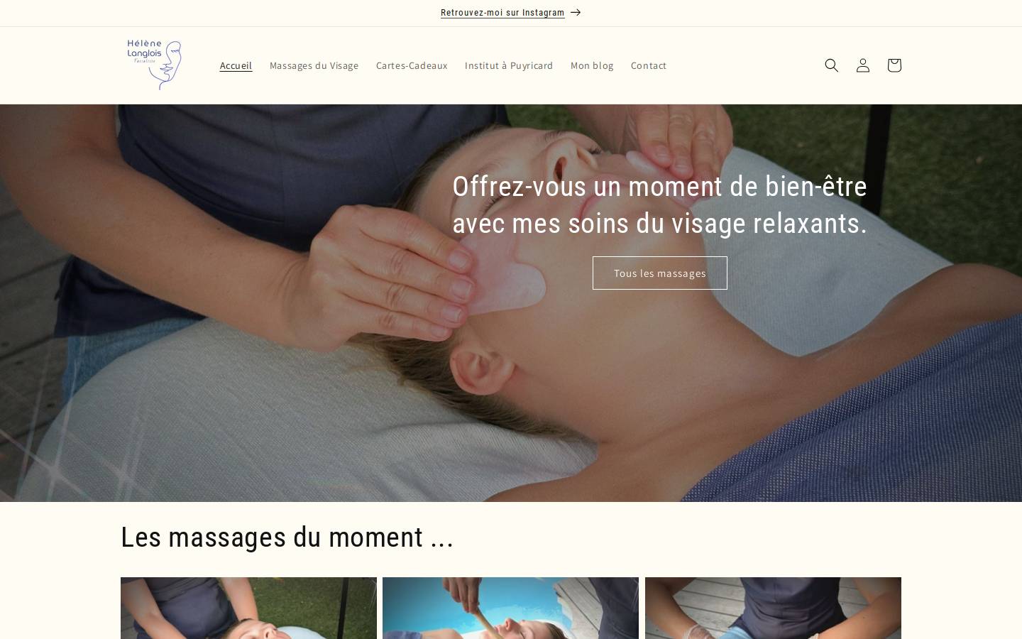 helene-facialiste.com homepage screenshot