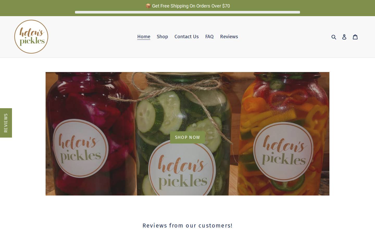 helenspickles.com homepage screenshot