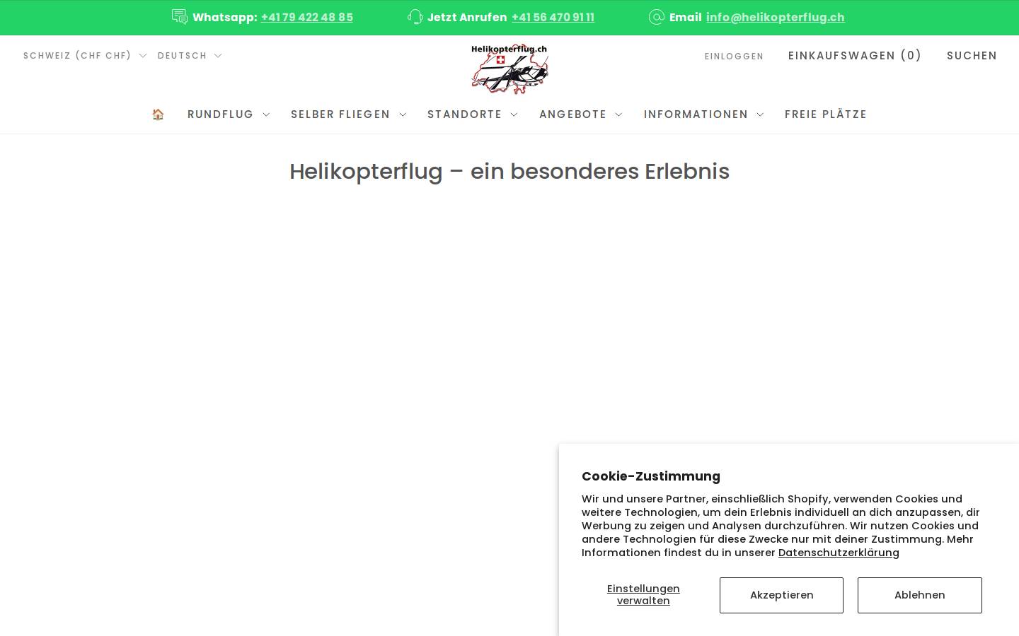 Helikopterflug.ch homepage screenshot