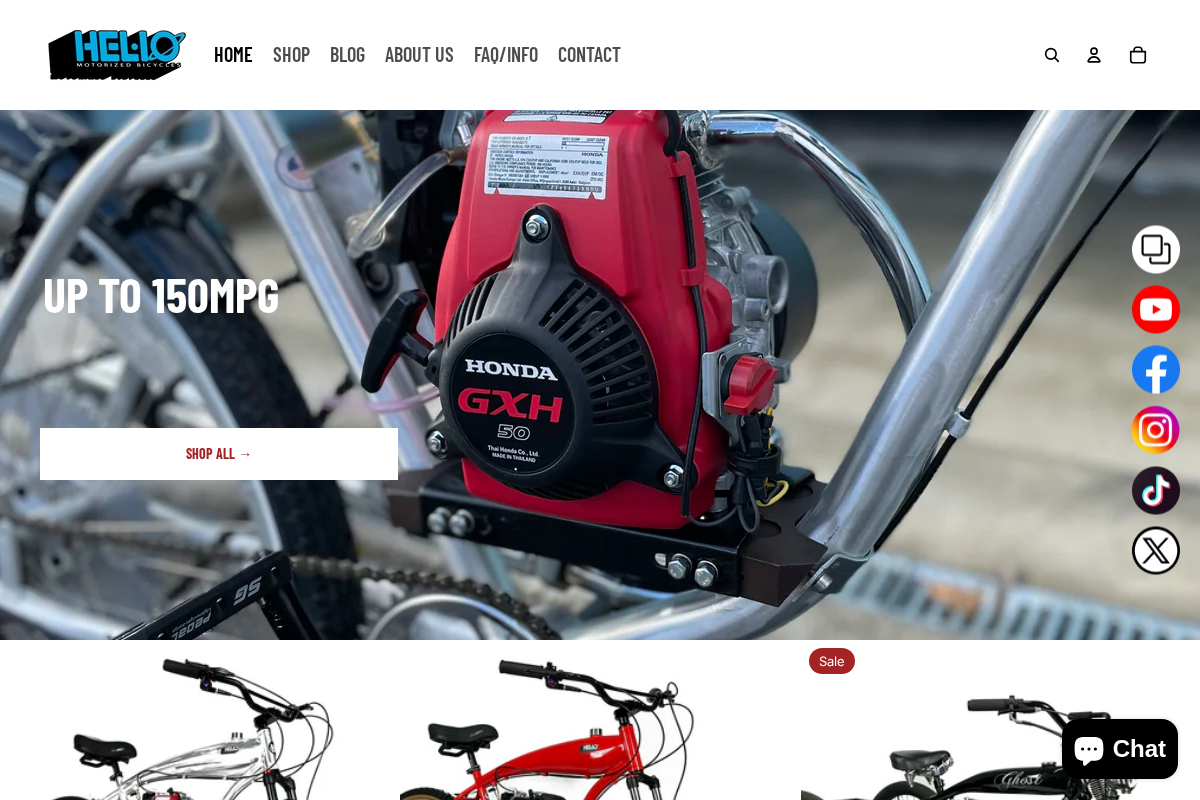 heliobikes.com homepage screenshot