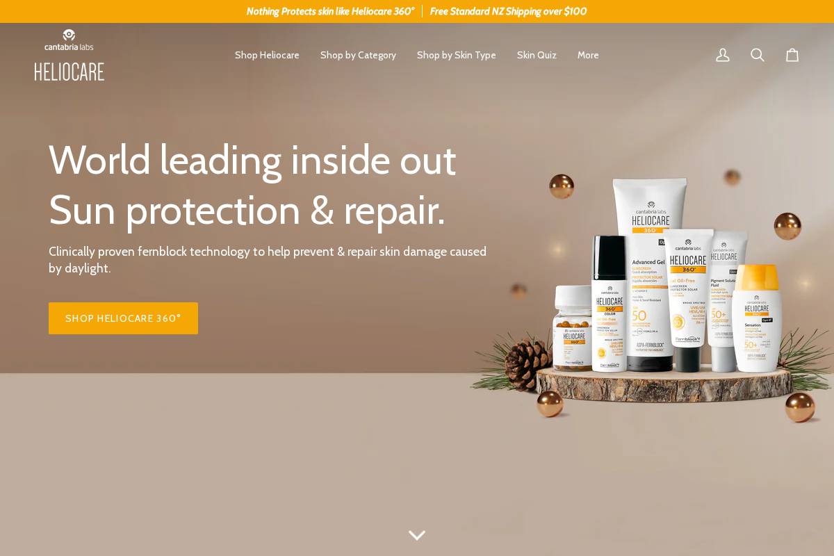 Heliocare.com homepage screenshot