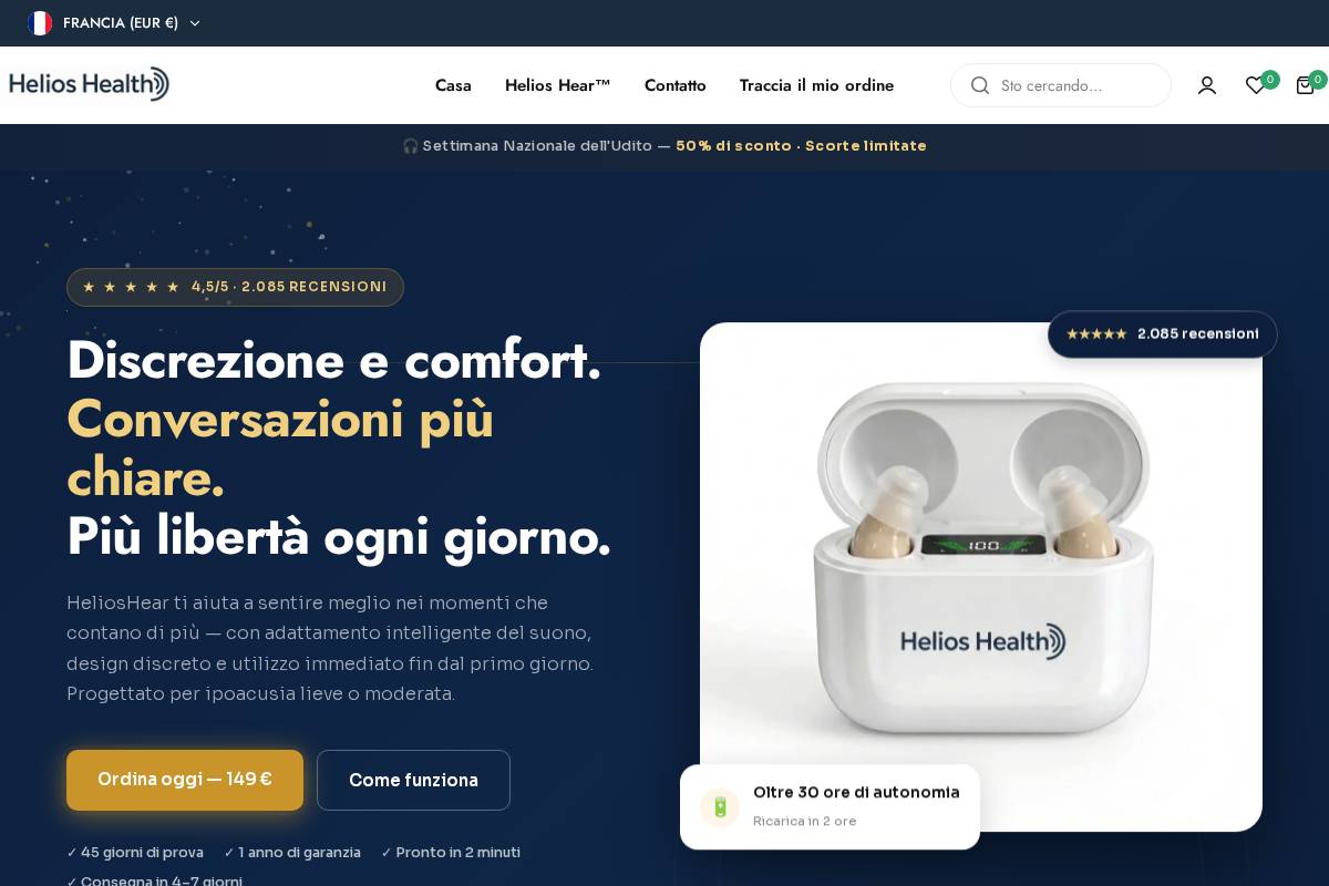 helioshealth.store homepage screenshot