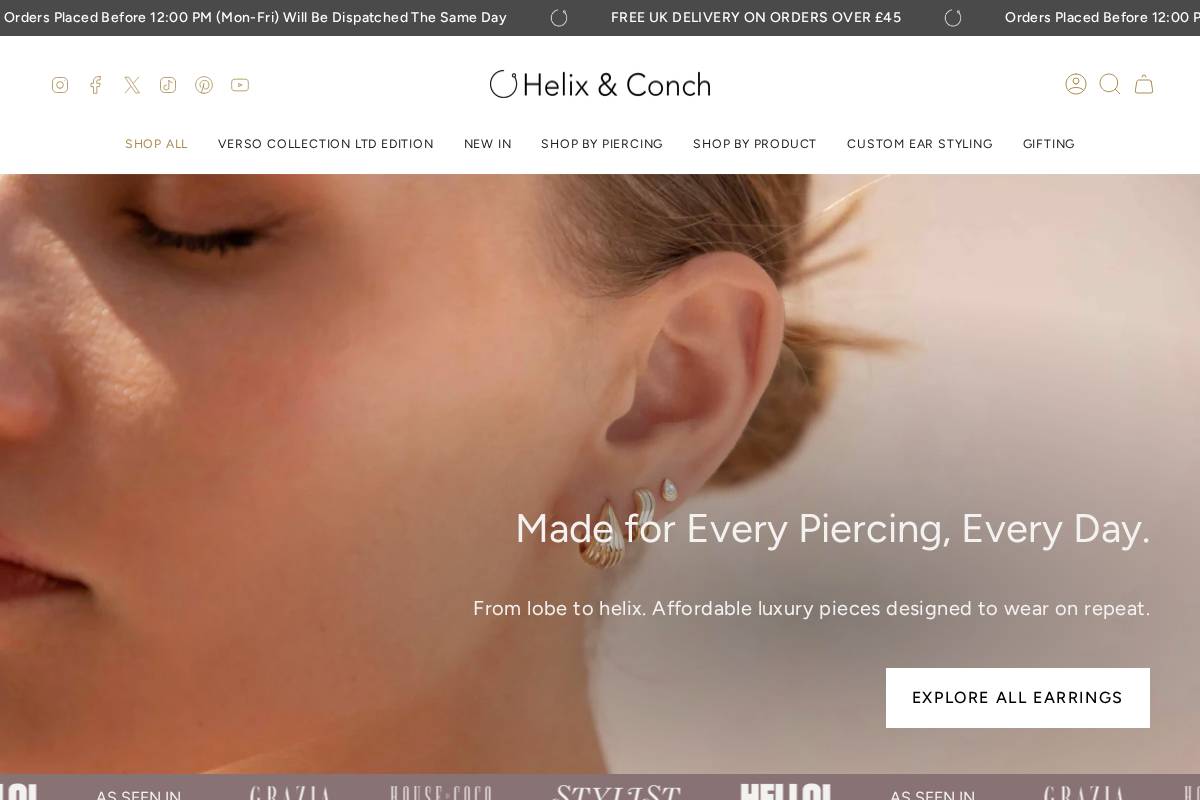 helixandconch.com homepage screenshot