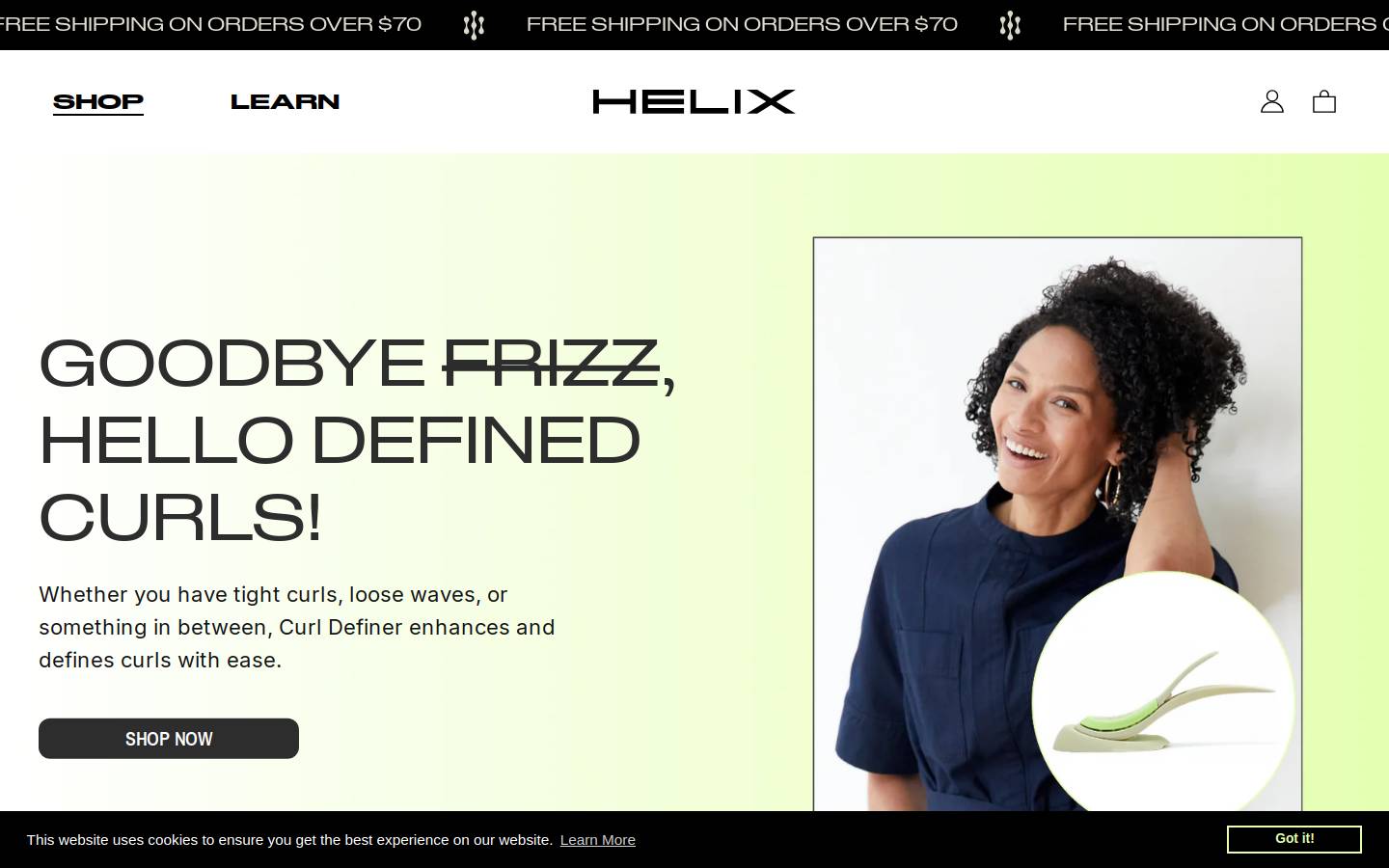 helixhairlabs.com homepage screenshot