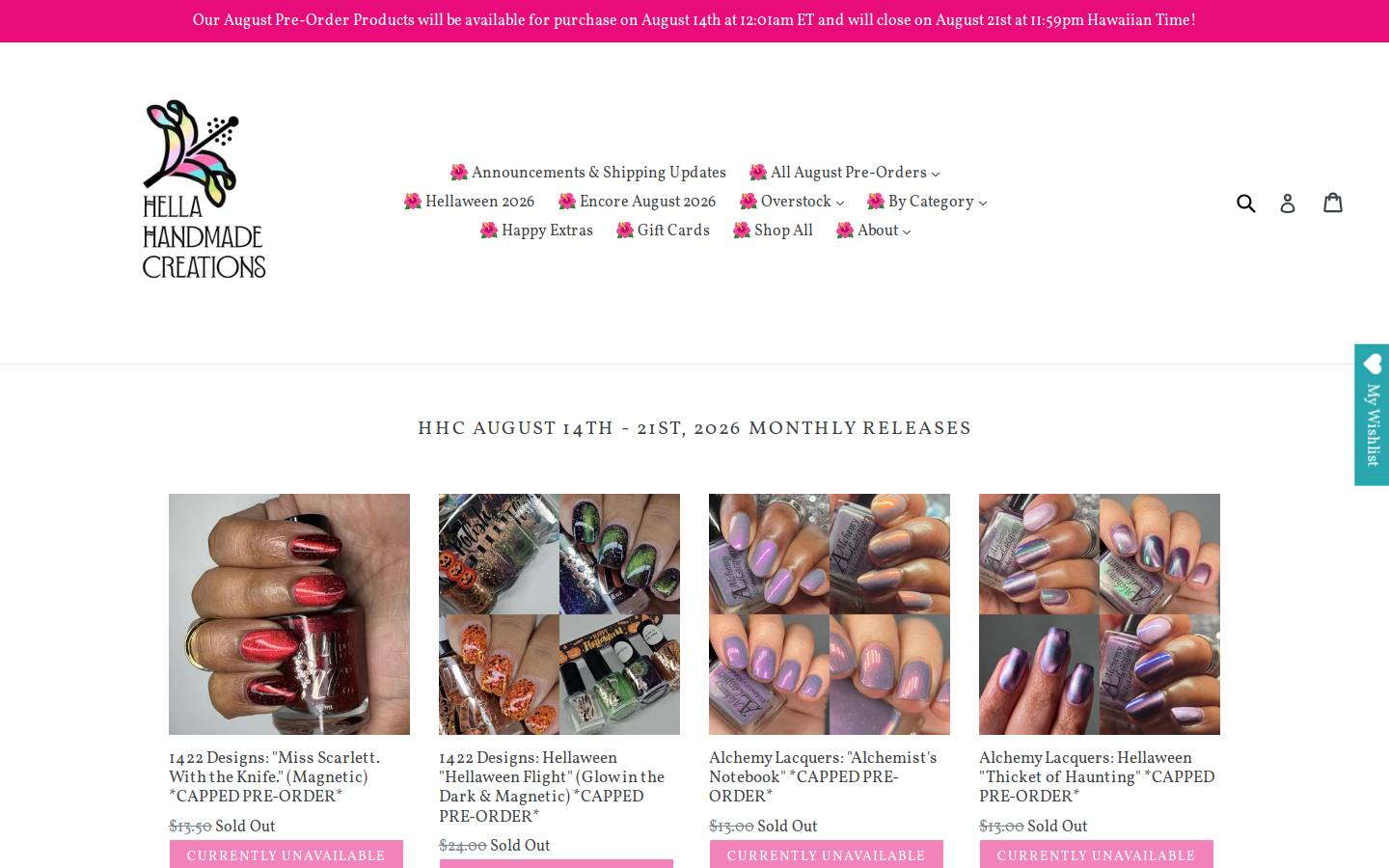 hellahandmadecreations.com homepage screenshot