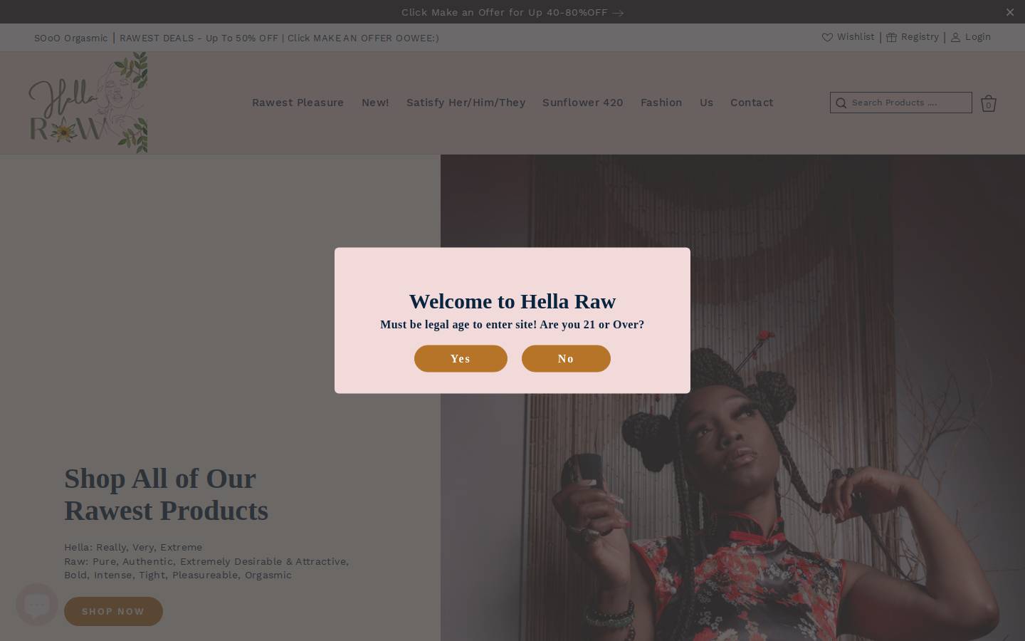 hellaraw.com homepage screenshot