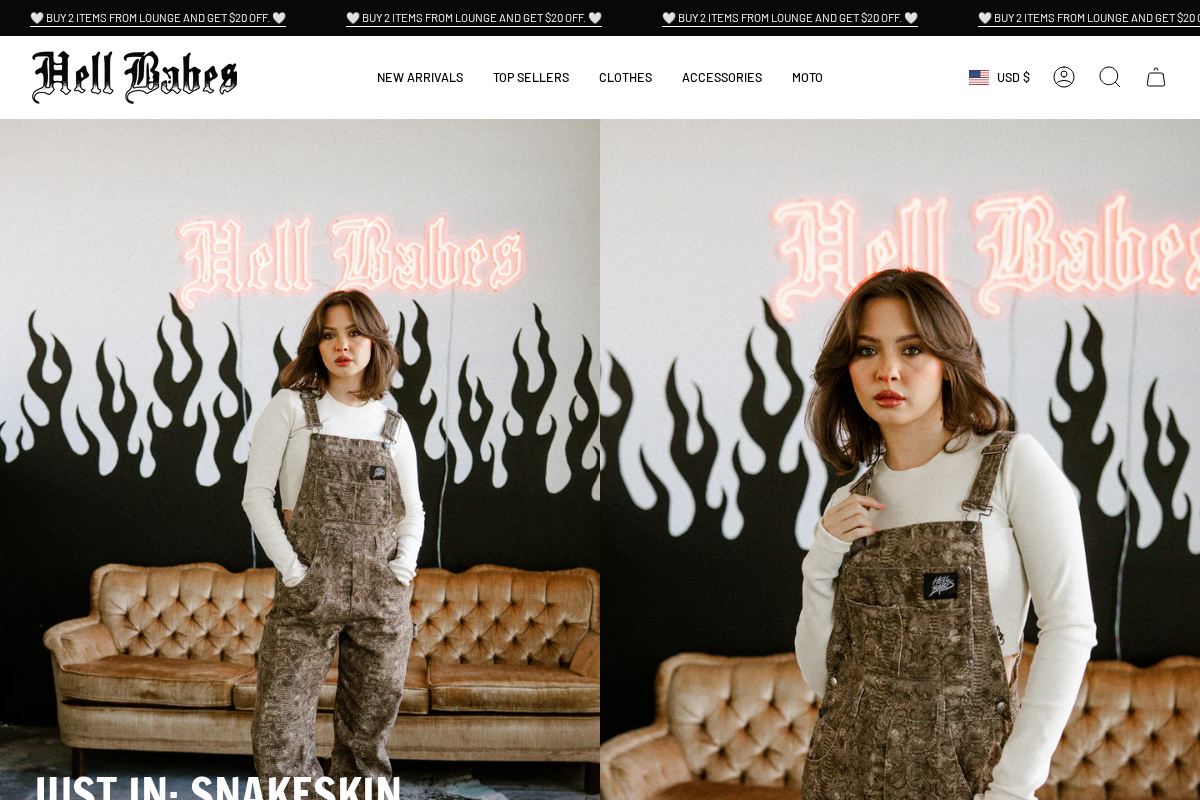 Hell Babes homepage screenshot