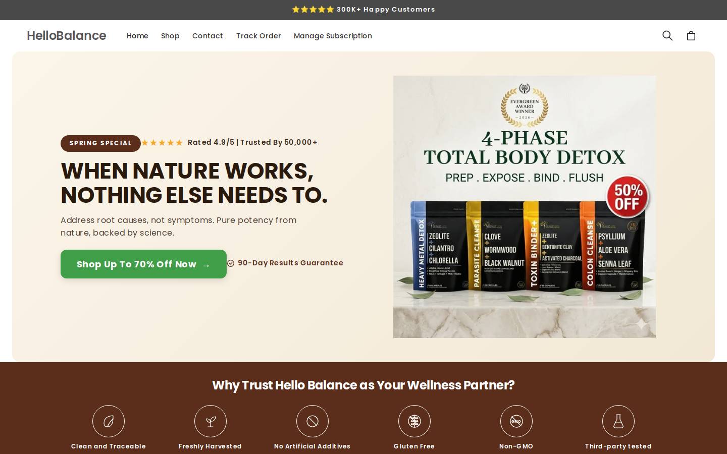 hello-balance.com homepage screenshot