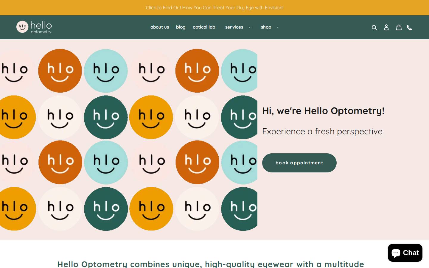 hello-optometry.com homepage screenshot