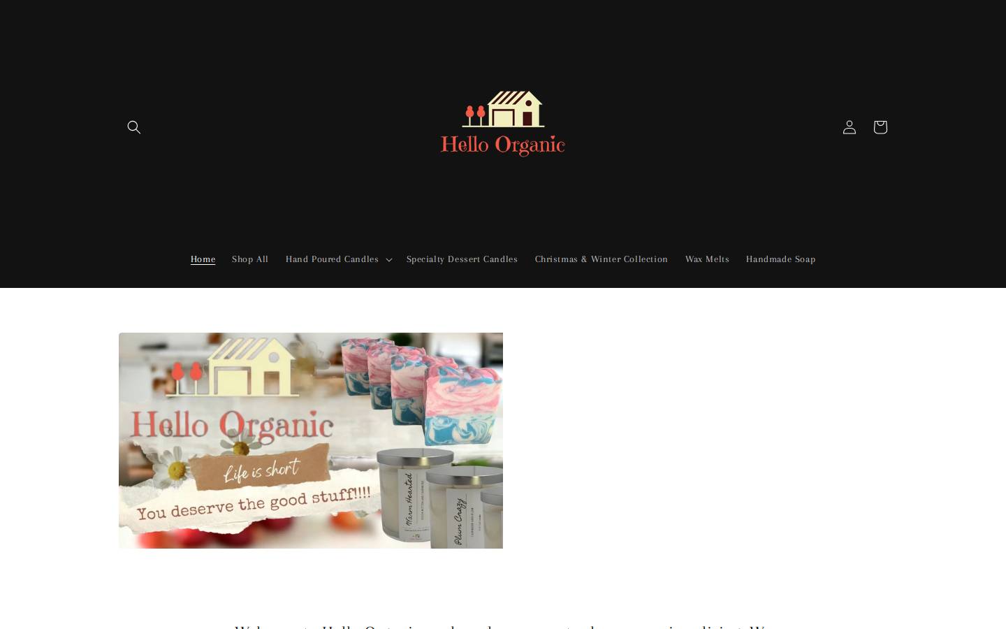 hello-organic-shop.com homepage screenshot