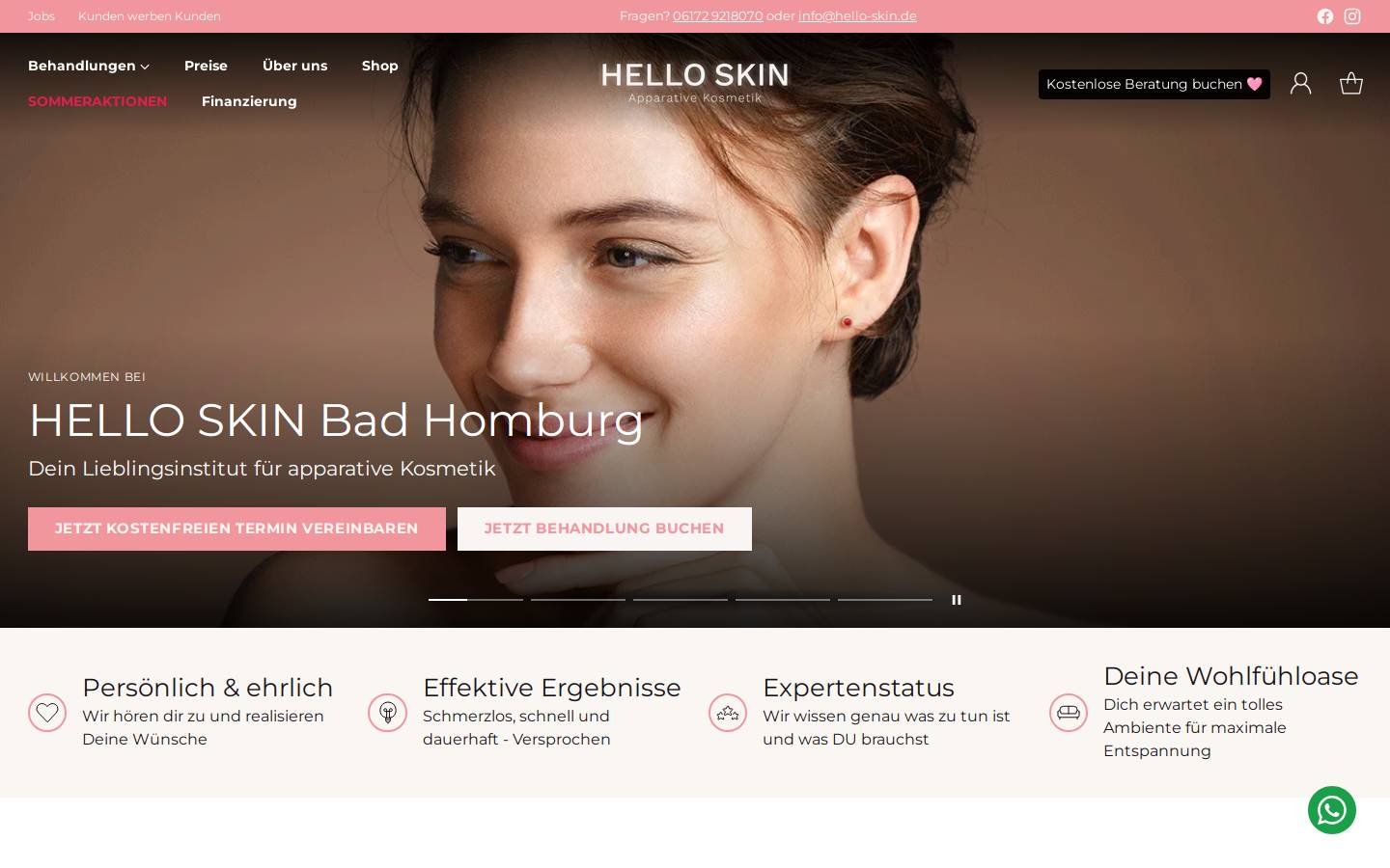 hello-skin.de homepage screenshot