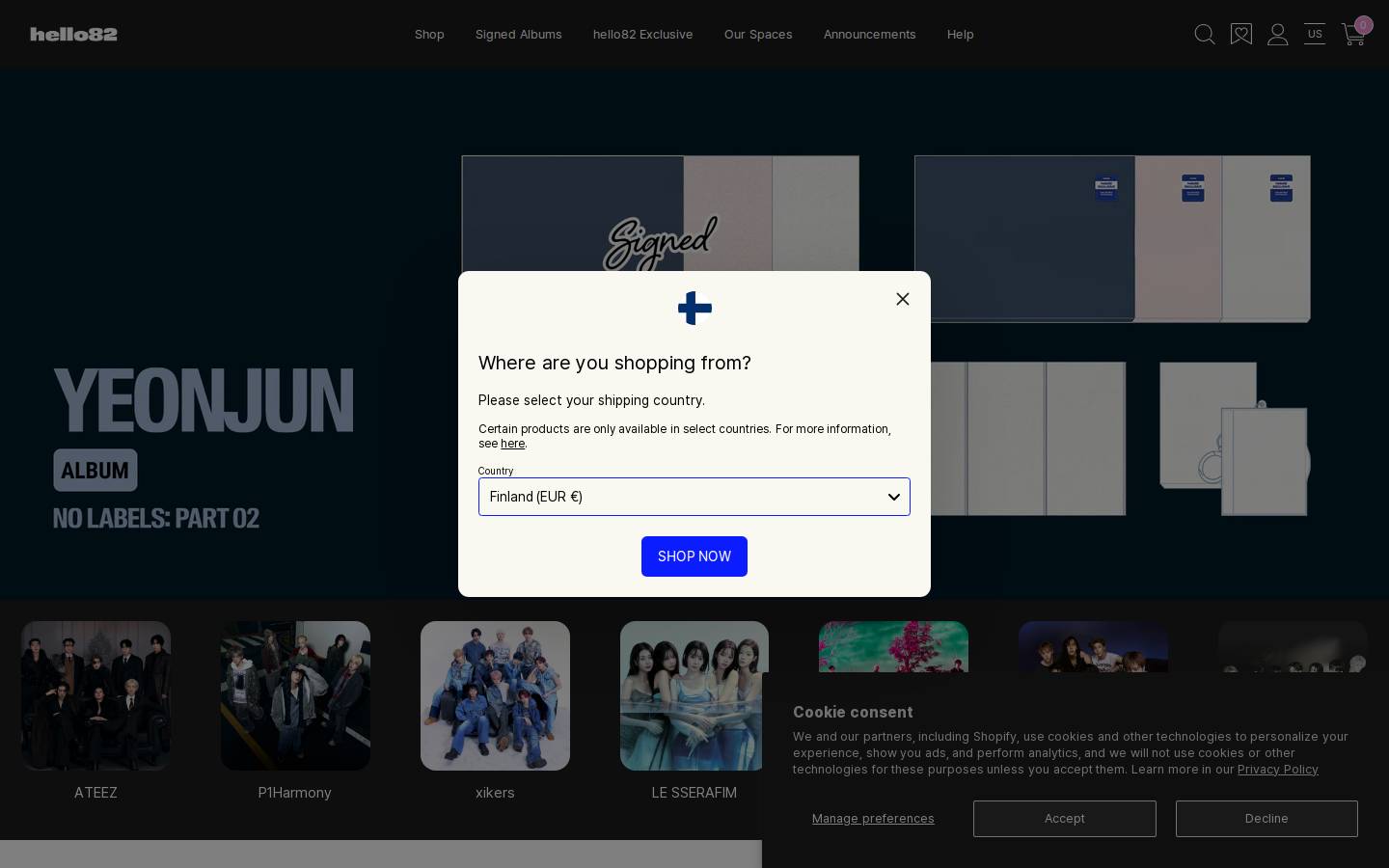 Hello82 homepage screenshot