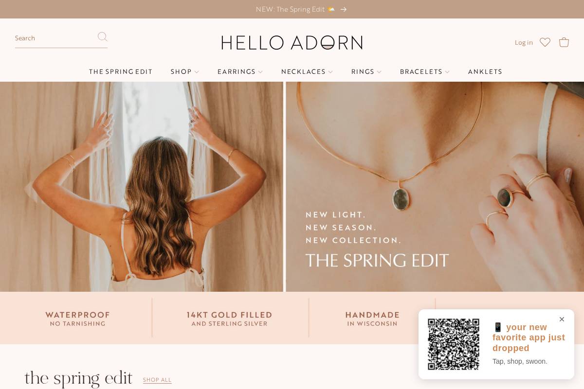 helloadorn.com homepage screenshot