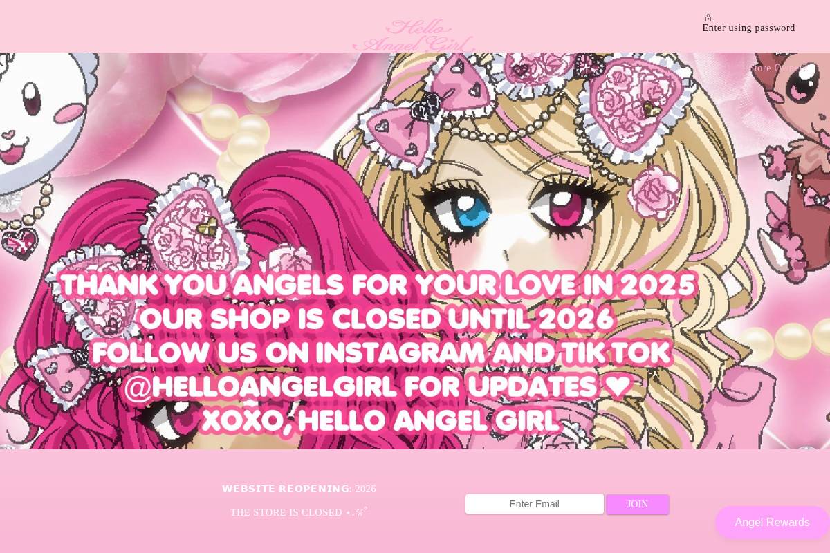 helloangelgirl.com homepage screenshot
