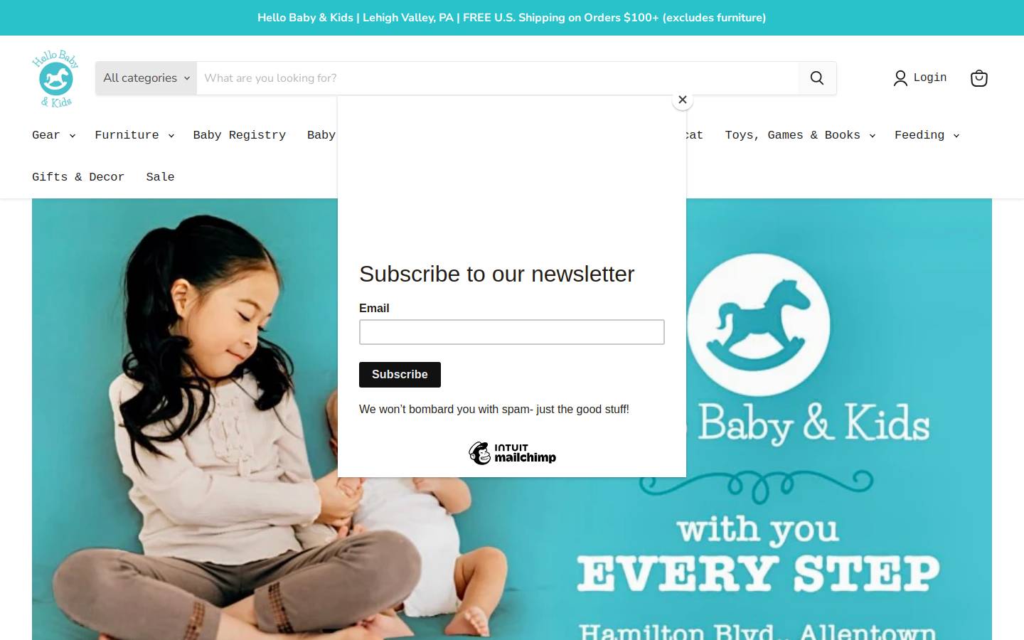 hellobabystores.com homepage screenshot