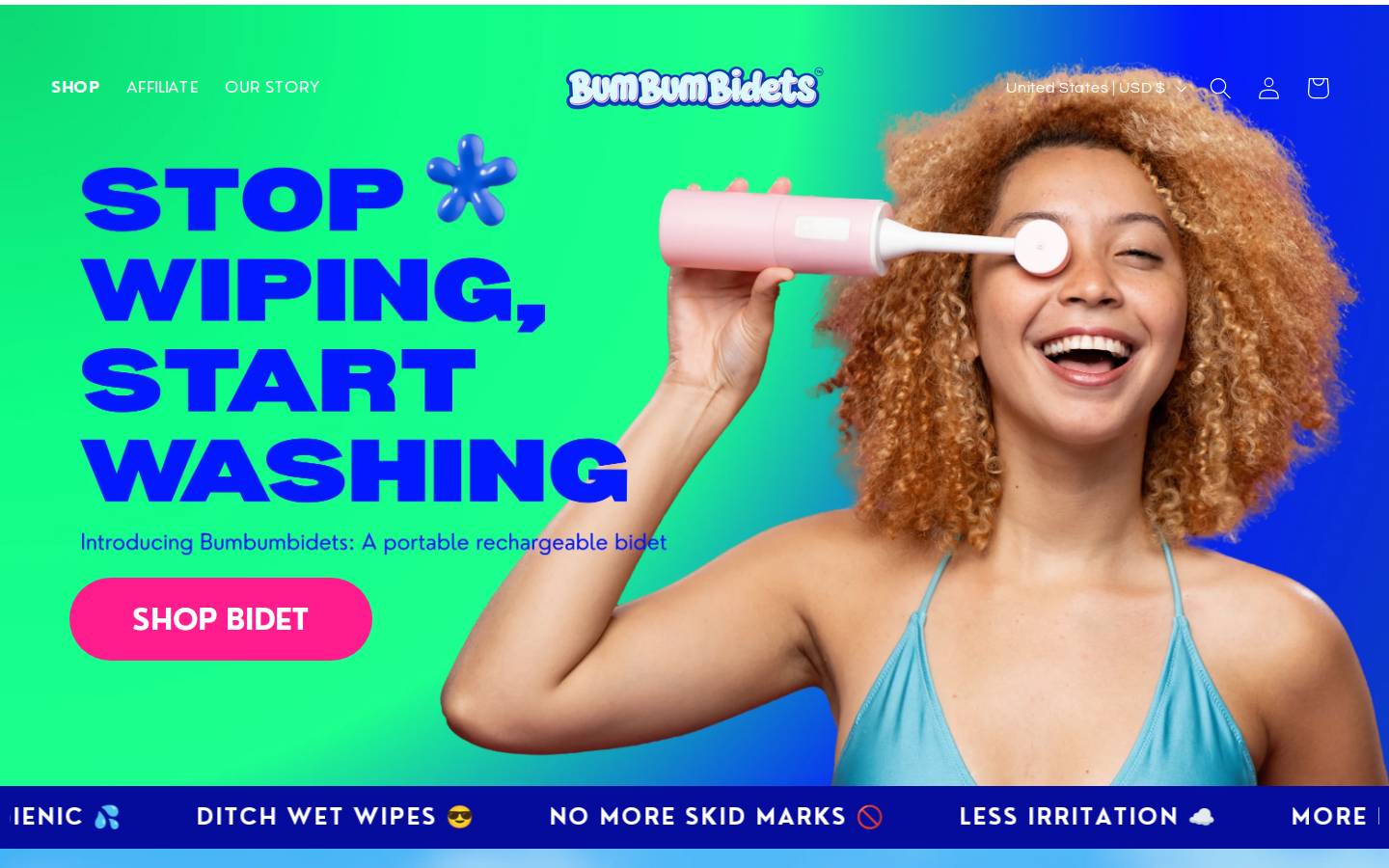 hellobumbumbidets.com homepage screenshot