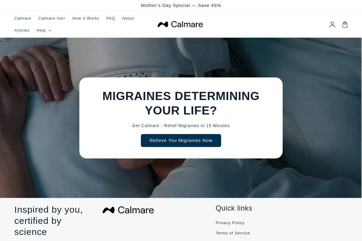 hellocalmare.com homepage screenshot