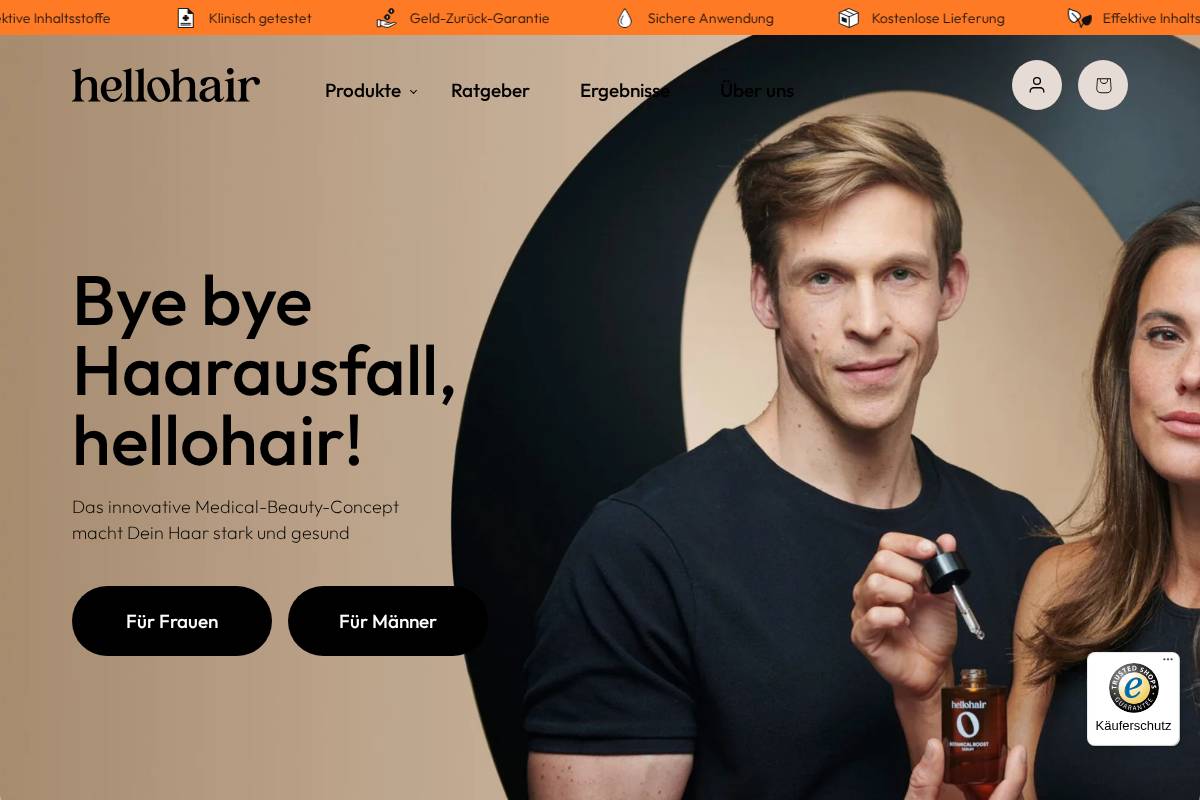 hellohair homepage screenshot
