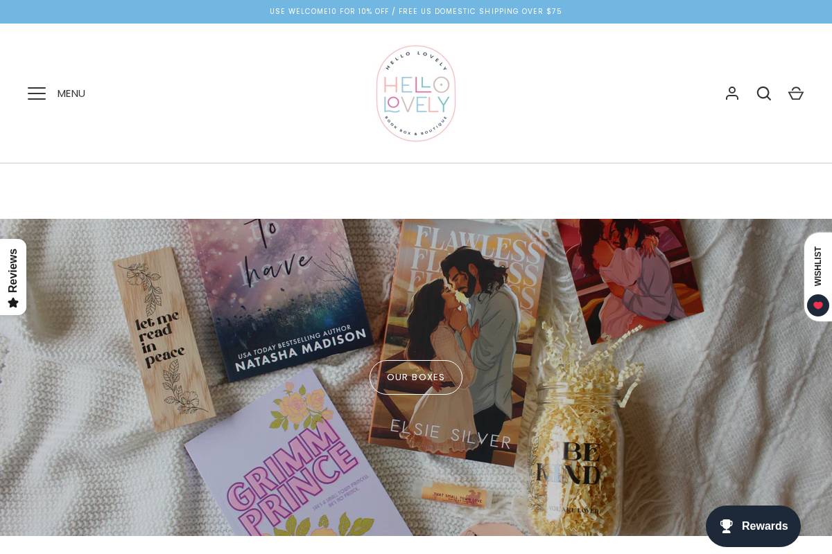 hellolovelybox.com homepage screenshot