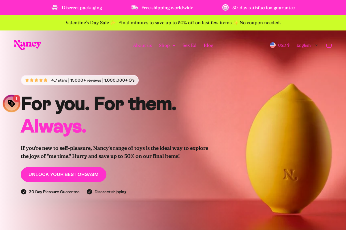 Hello Nancy homepage screenshot