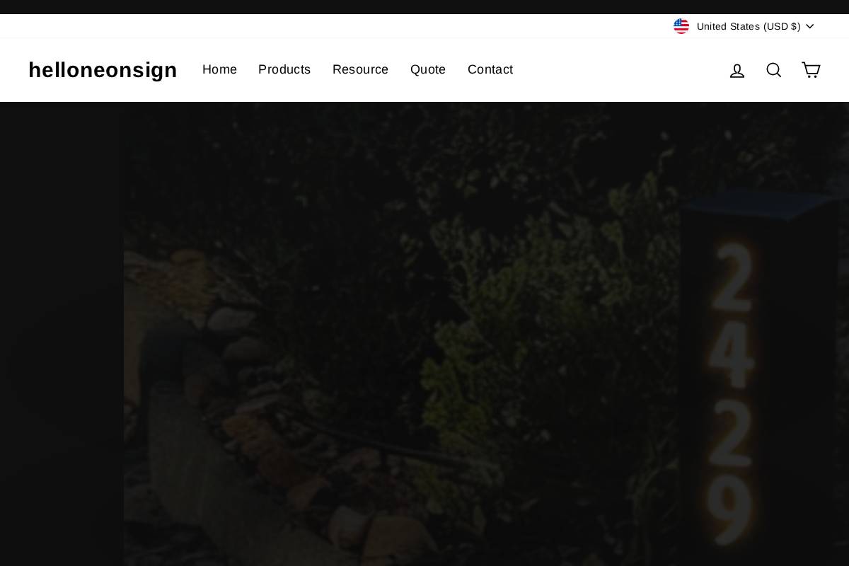 helloneonsign.com homepage screenshot