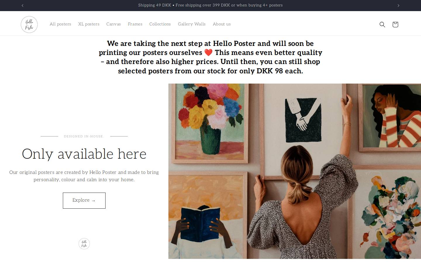 HelloPoster homepage screenshot