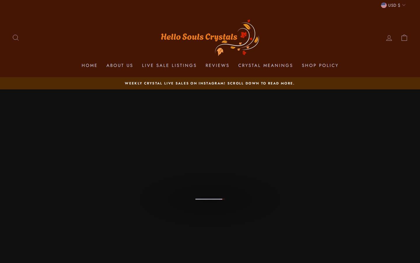 hellosoulscrystals.com homepage screenshot