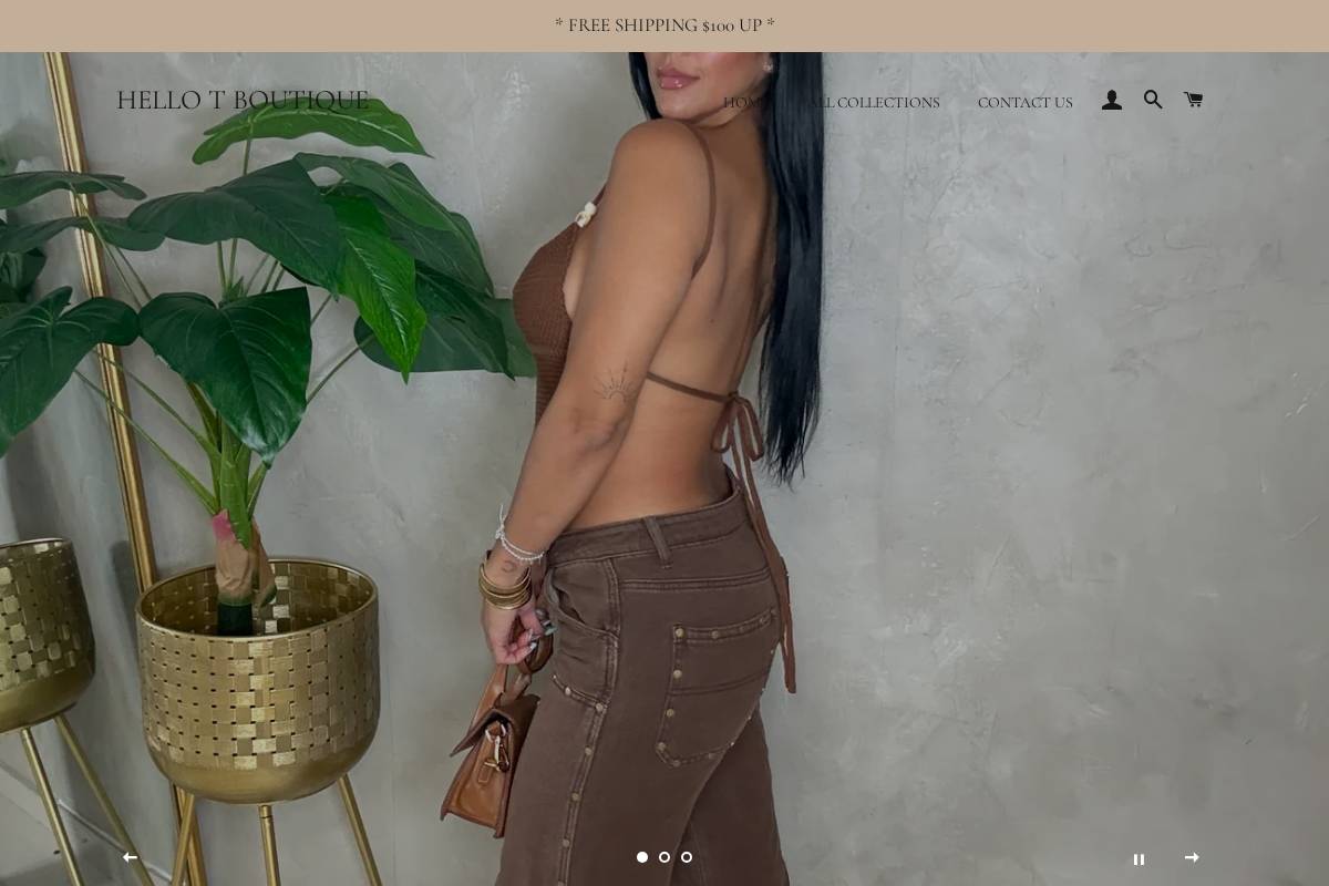 hellotboutique.com homepage screenshot