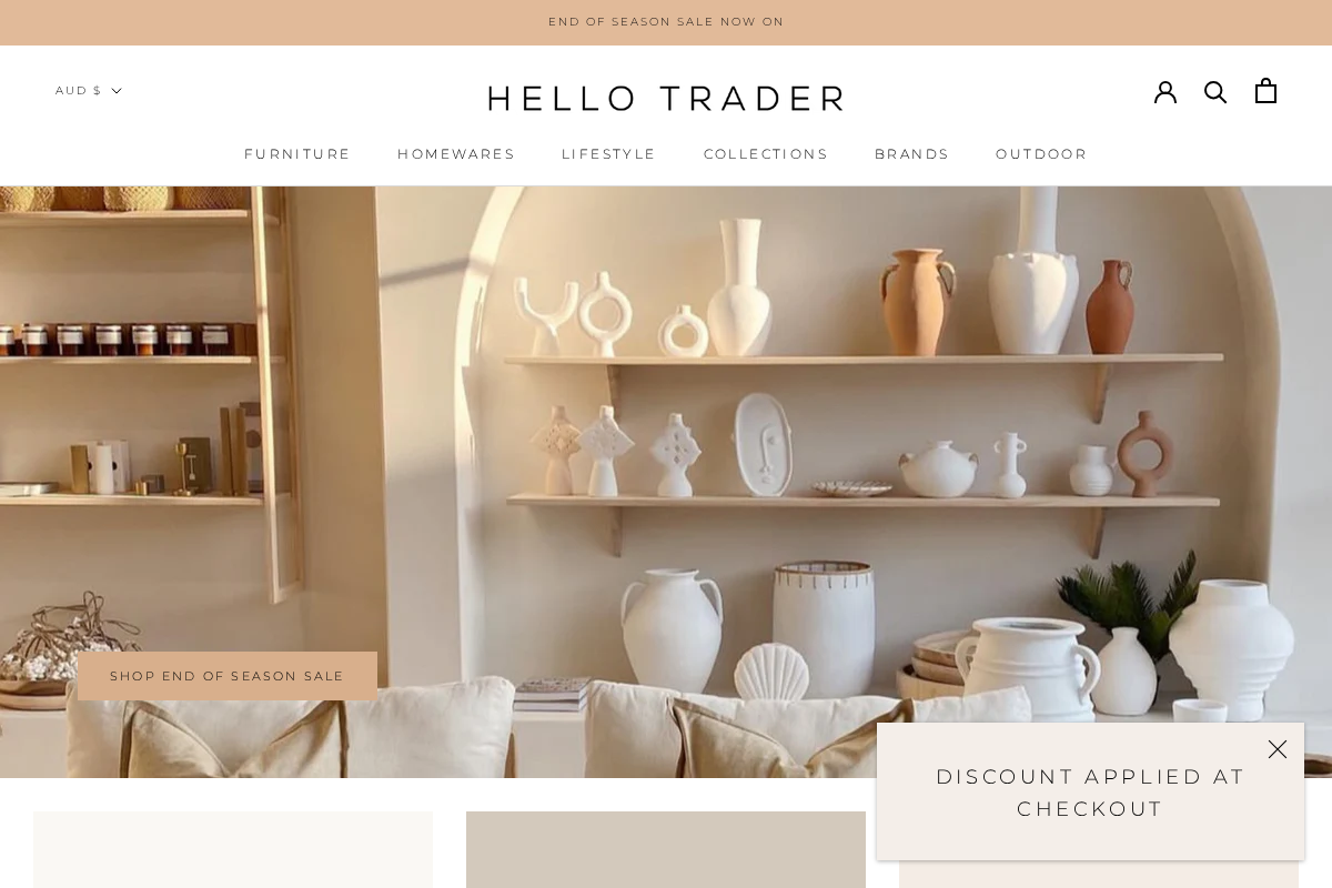 HELLO TRADER homepage screenshot