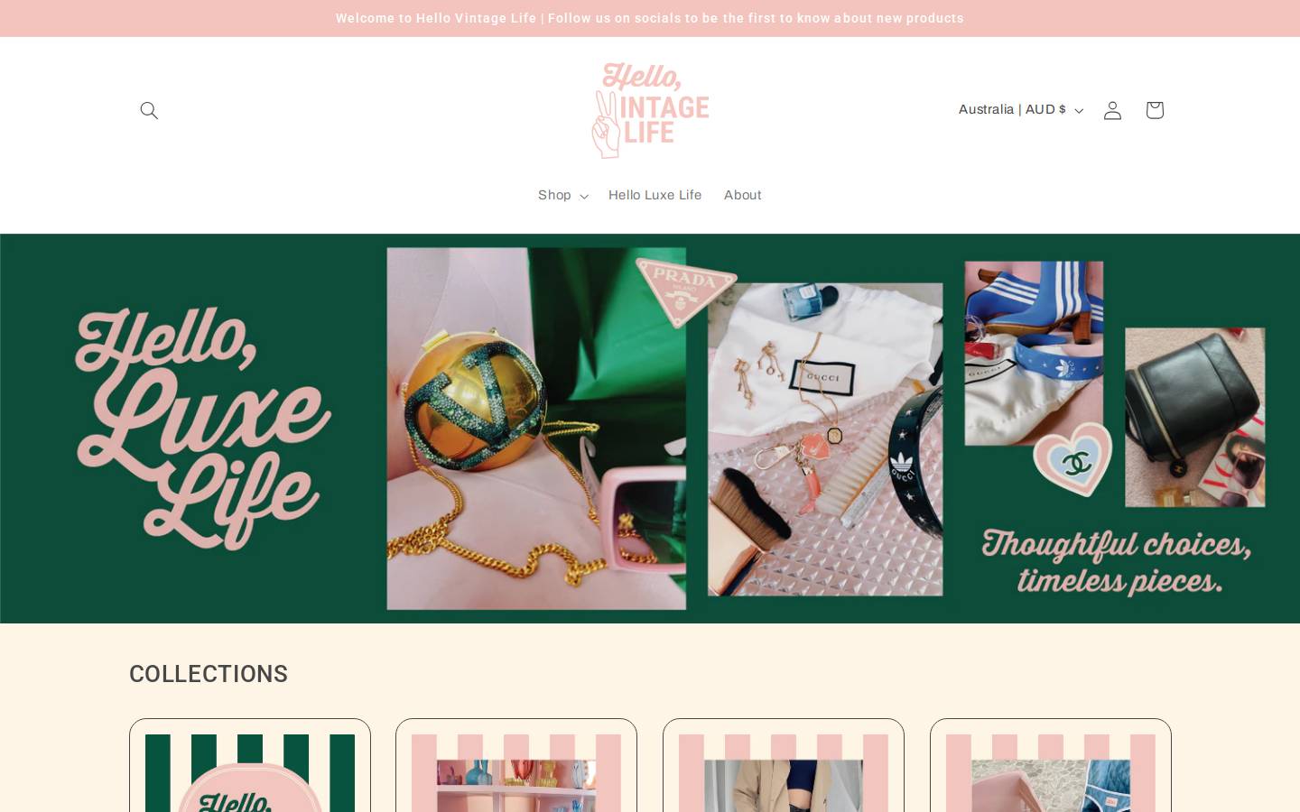 hellovintagelife.com homepage screenshot
