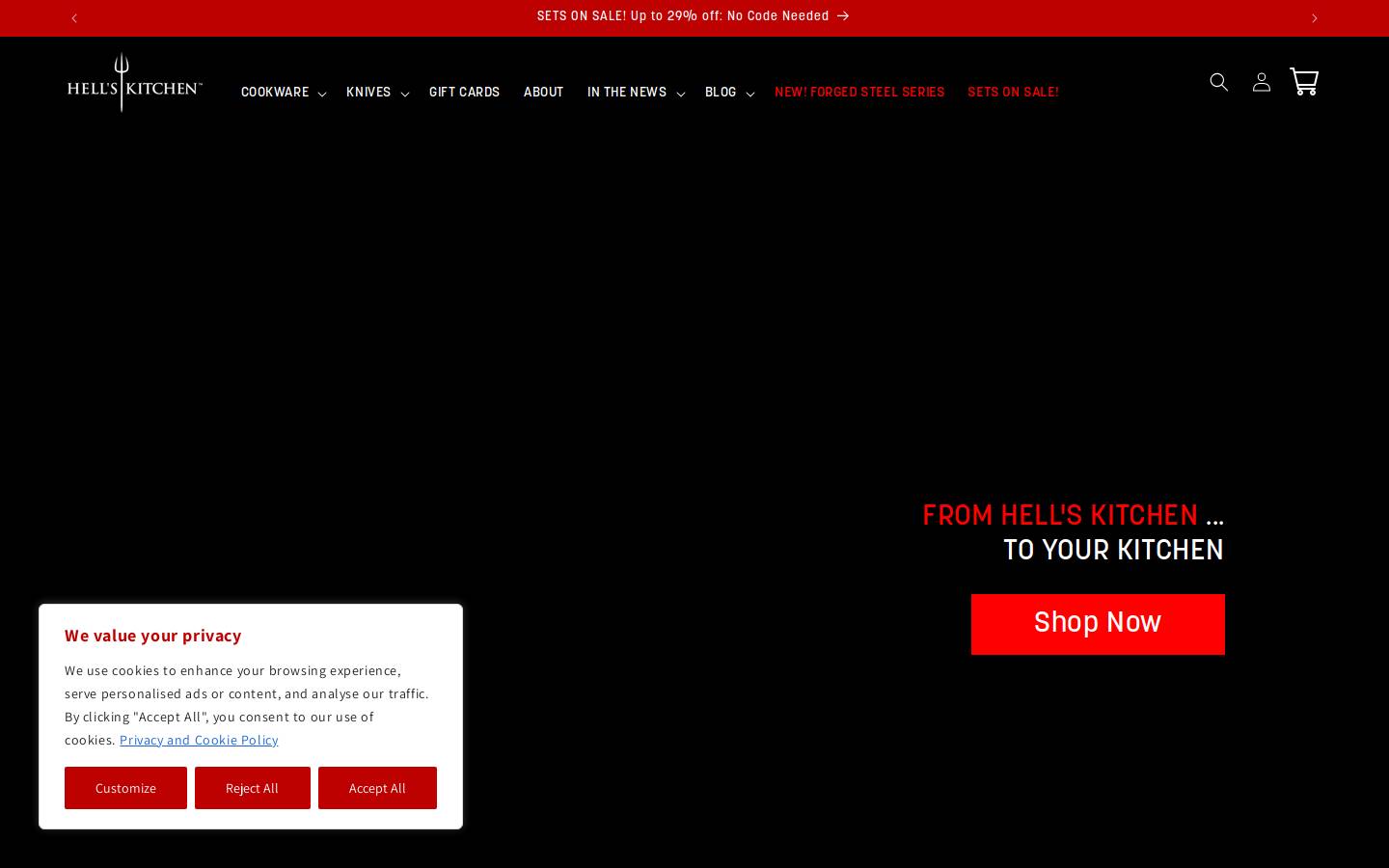 hellskitchenstore.com homepage screenshot
