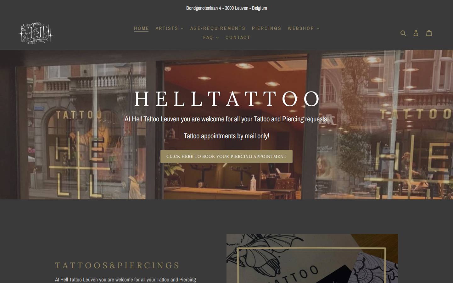 helltattooleuven.com homepage screenshot