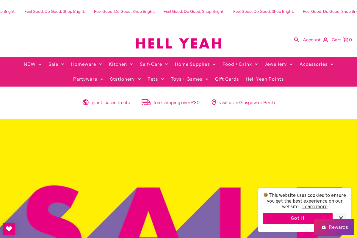 Hell Yeah homepage screenshot