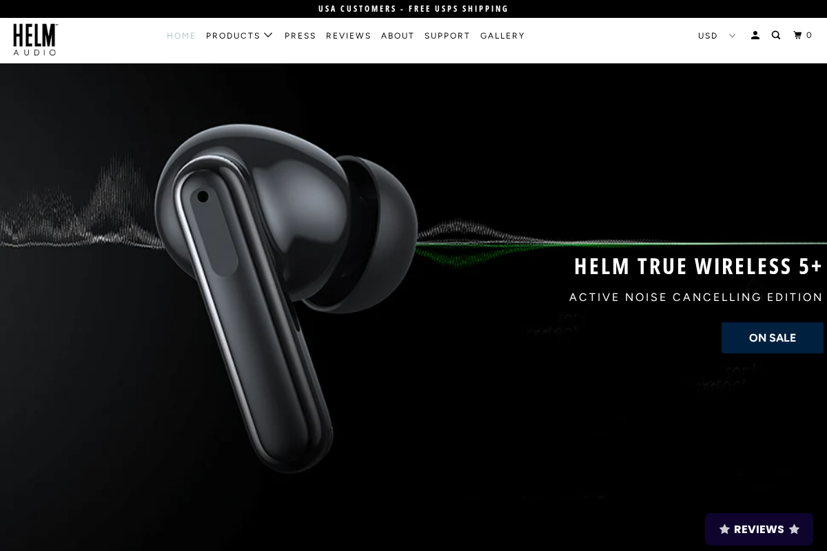 helmaudio.com homepage screenshot