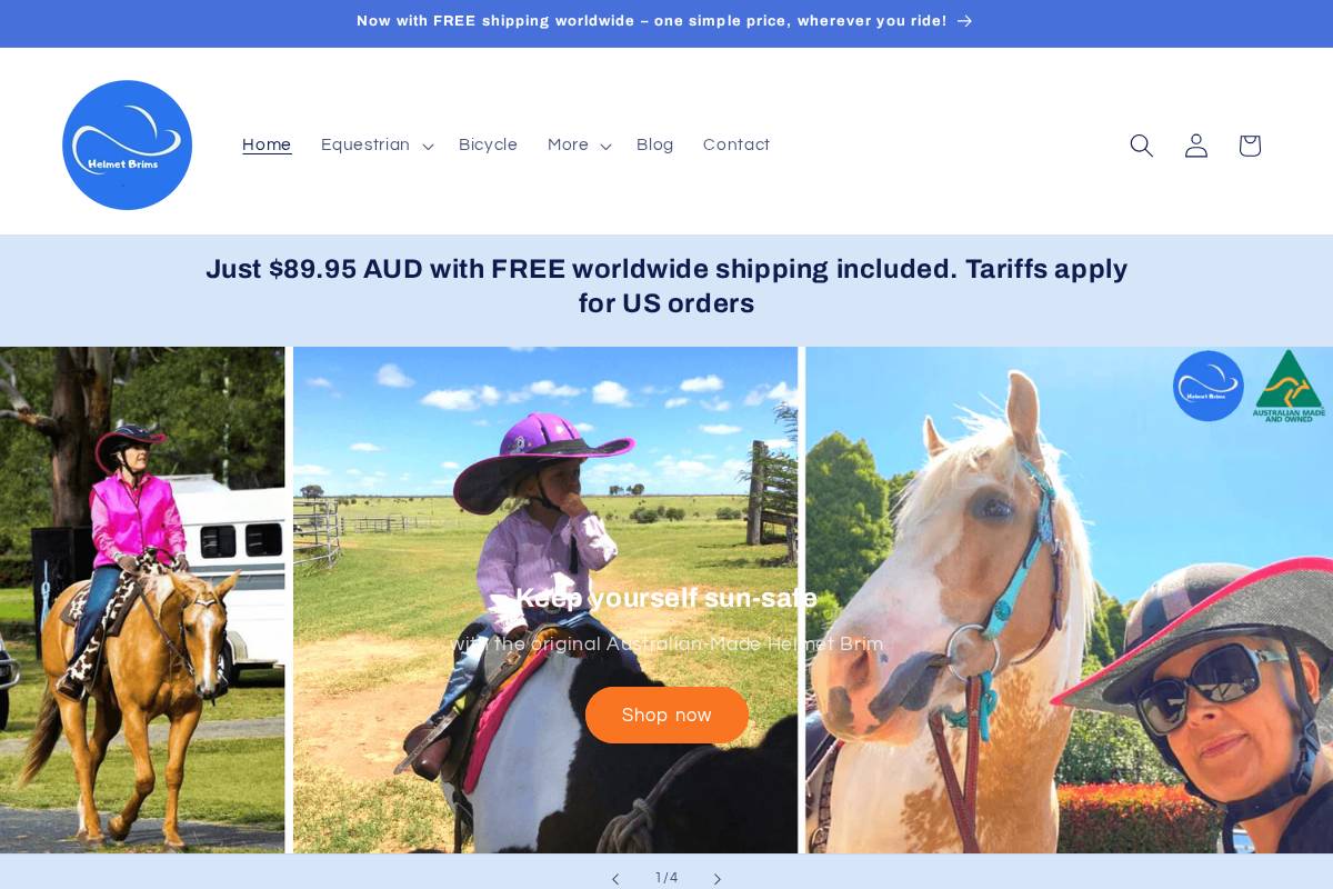 helmetbrims.com homepage screenshot