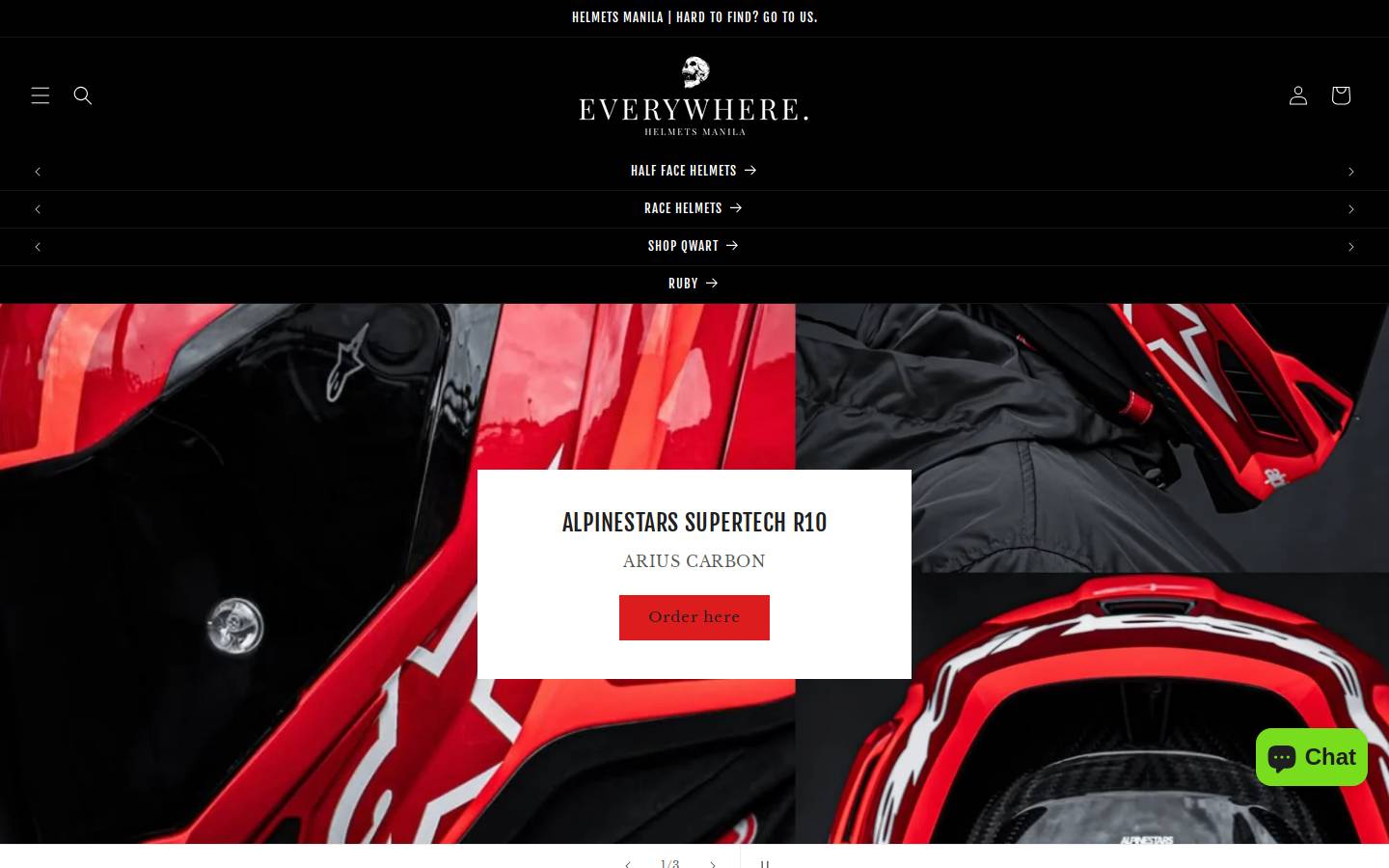helmetsmanila.com homepage screenshot